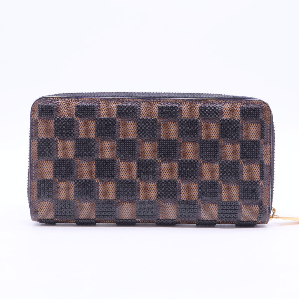Damier Paillettes Zippy Wallet Black W11266
