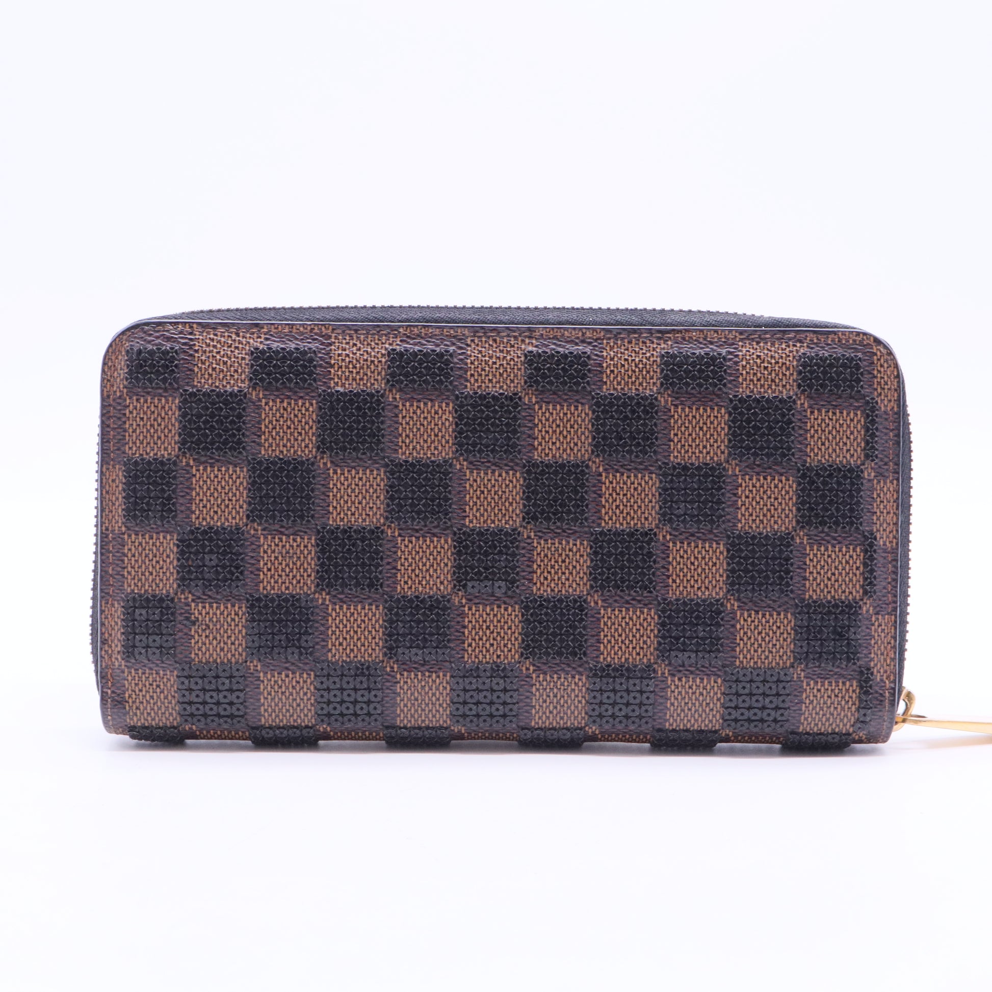 Damier Paillettes Zippy Wallet Black W11266
