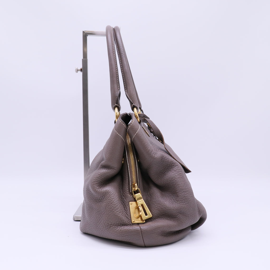 Prada Argilla Vitello Daino Shopping Tote Bag B22750