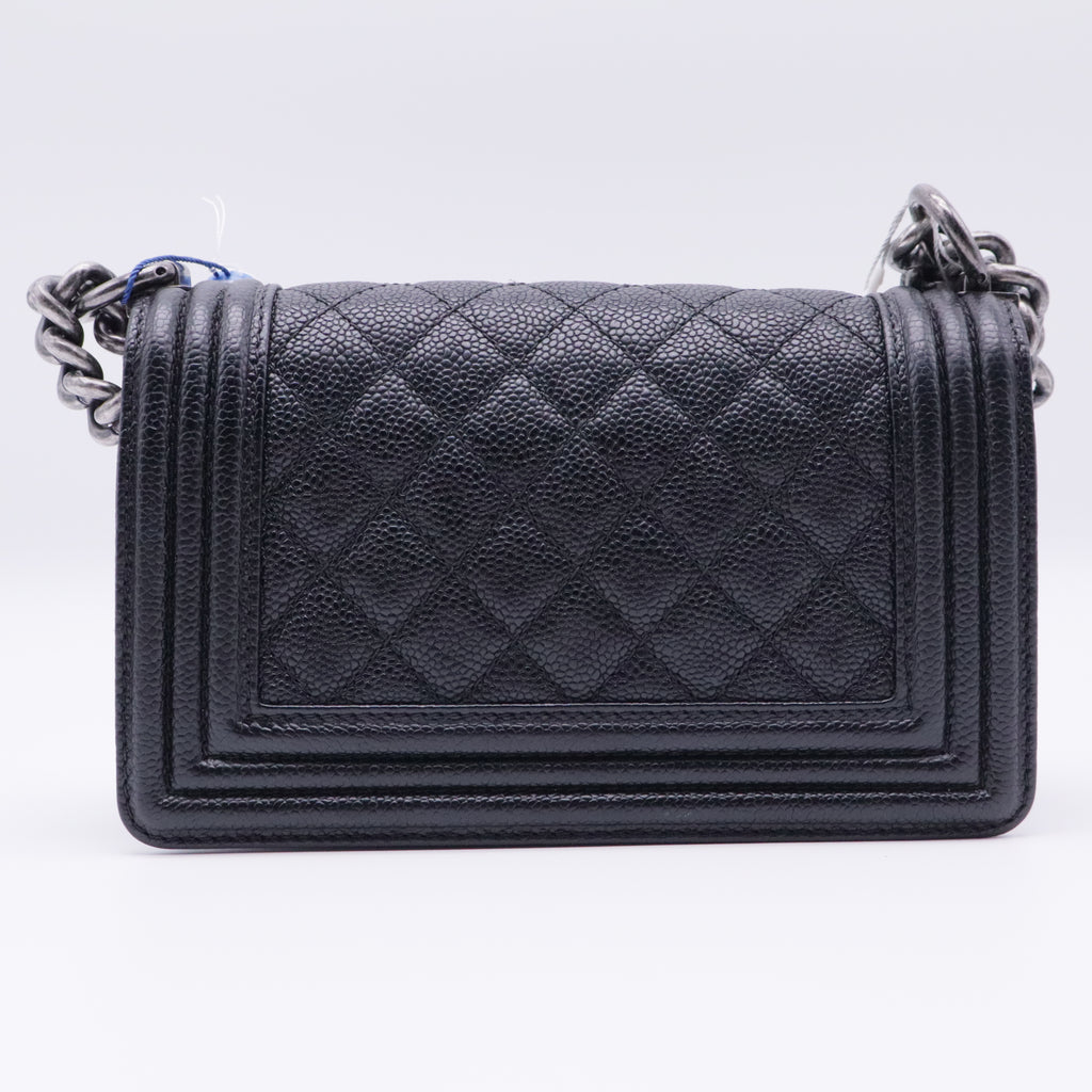 Boy Flap Bag Quilted Caviar Old Small twins