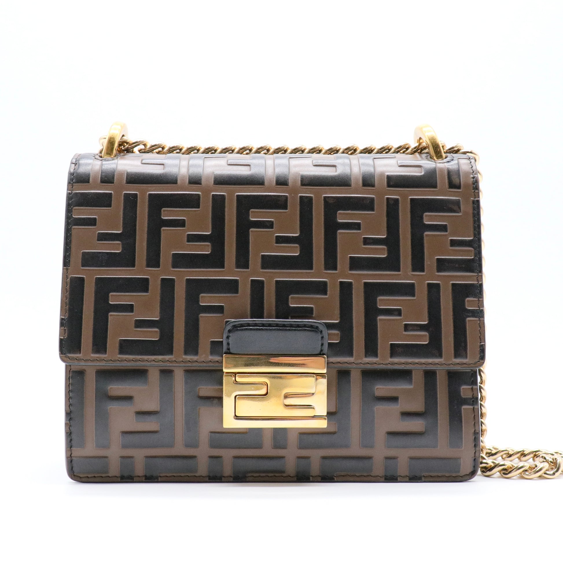 Vitello Liberty Bi-Color FF 1974 Embossed Small Kan U Shoulder Bag