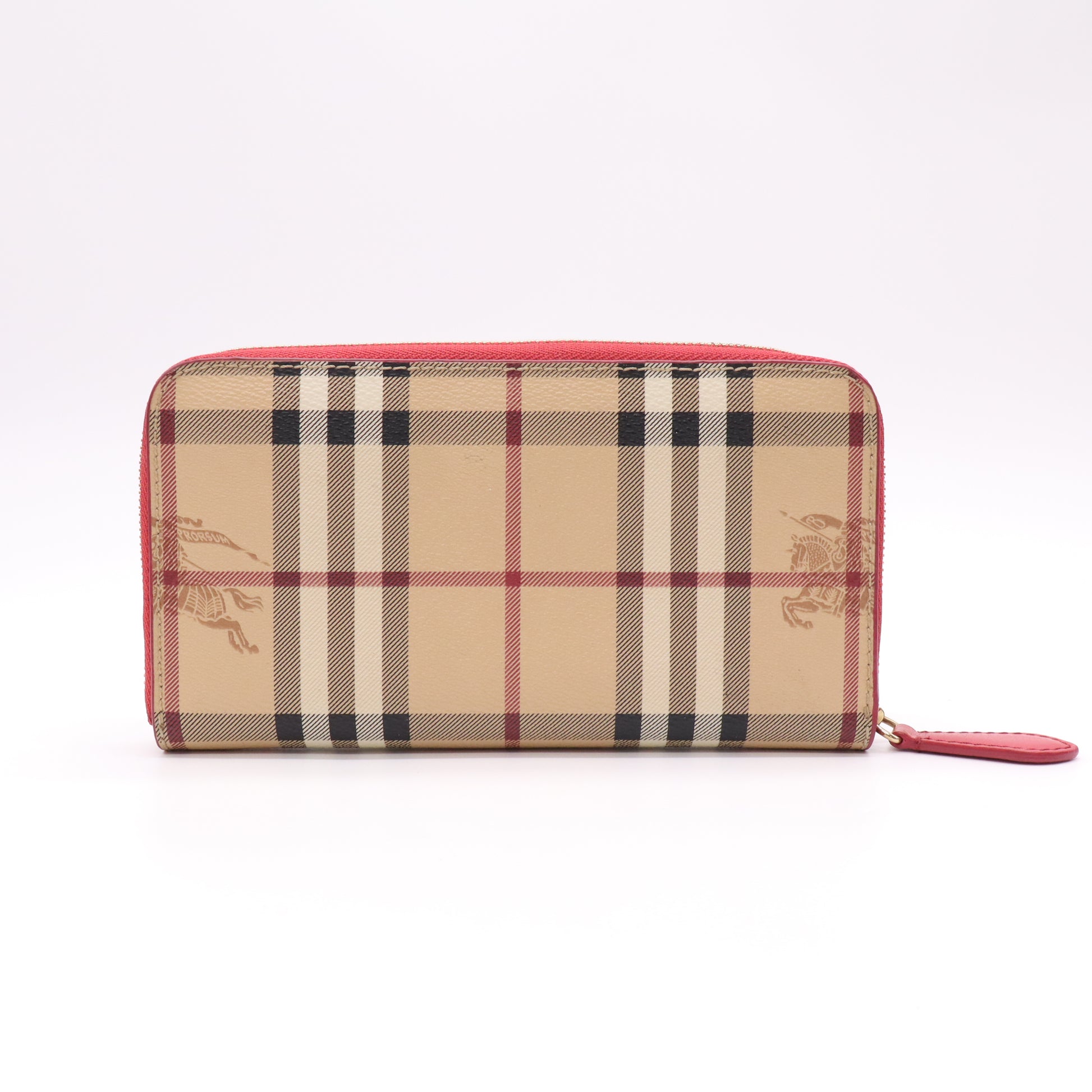 Burberry Haymarket Check Zip Around Wallet W22280