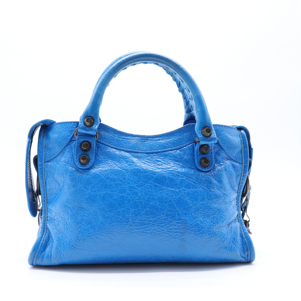Borsa Balenciaga Mini City Classic Motocross blu Blu twins