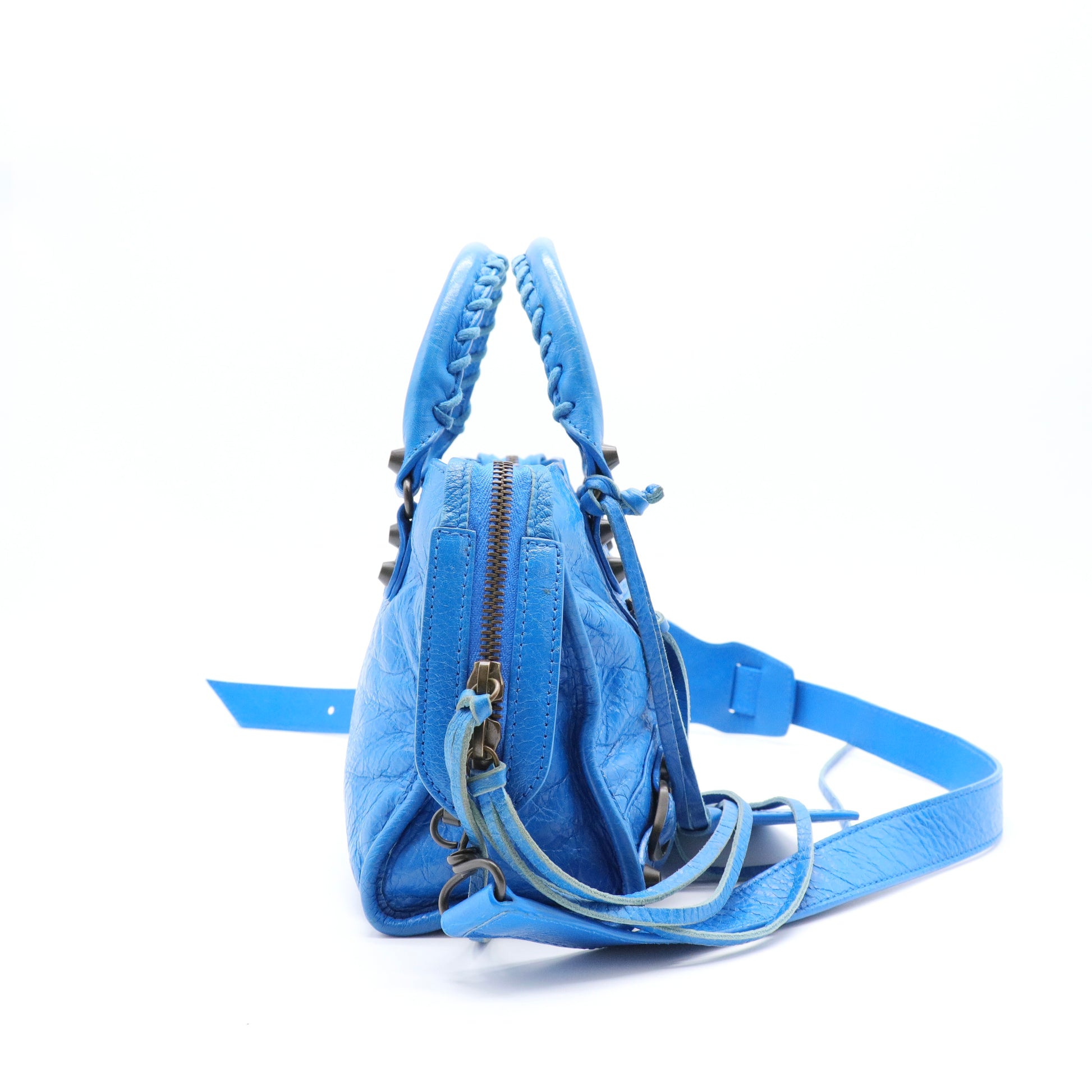 Borsa Balenciaga Mini City Classic Motocross blu Blu twins