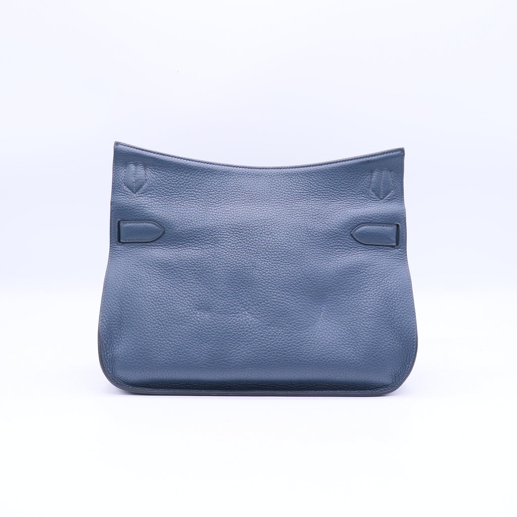 Hermes Taurillon Clemence Jypsiere 37 Bleu de Malte