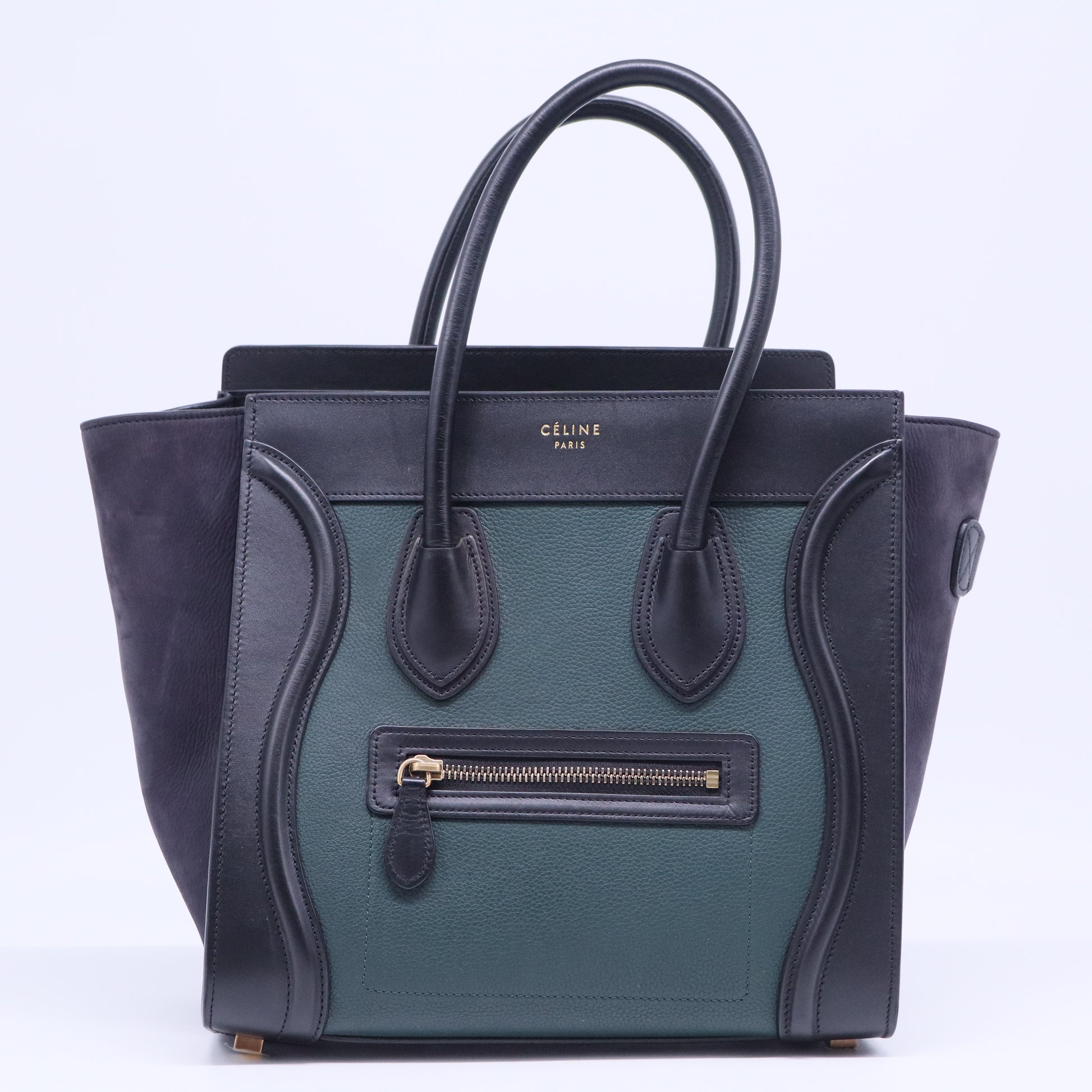 Tricolor Luggage Bag Canvas and Leather Micro B20336