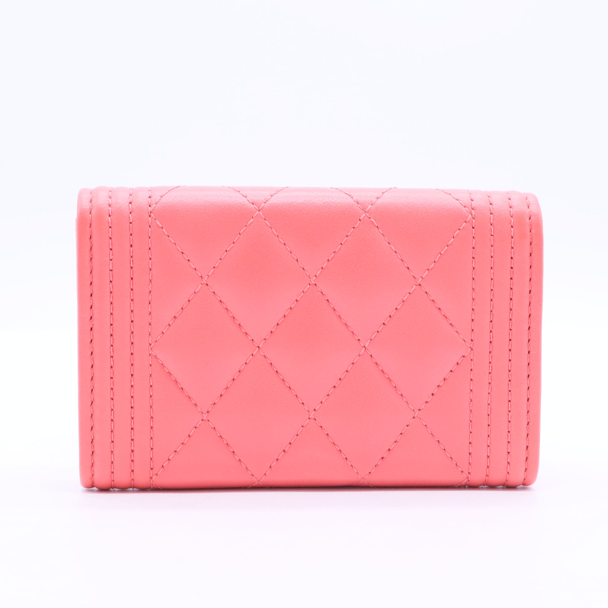 Quilted Boy Flap Card Holder Wallet Pink W11193