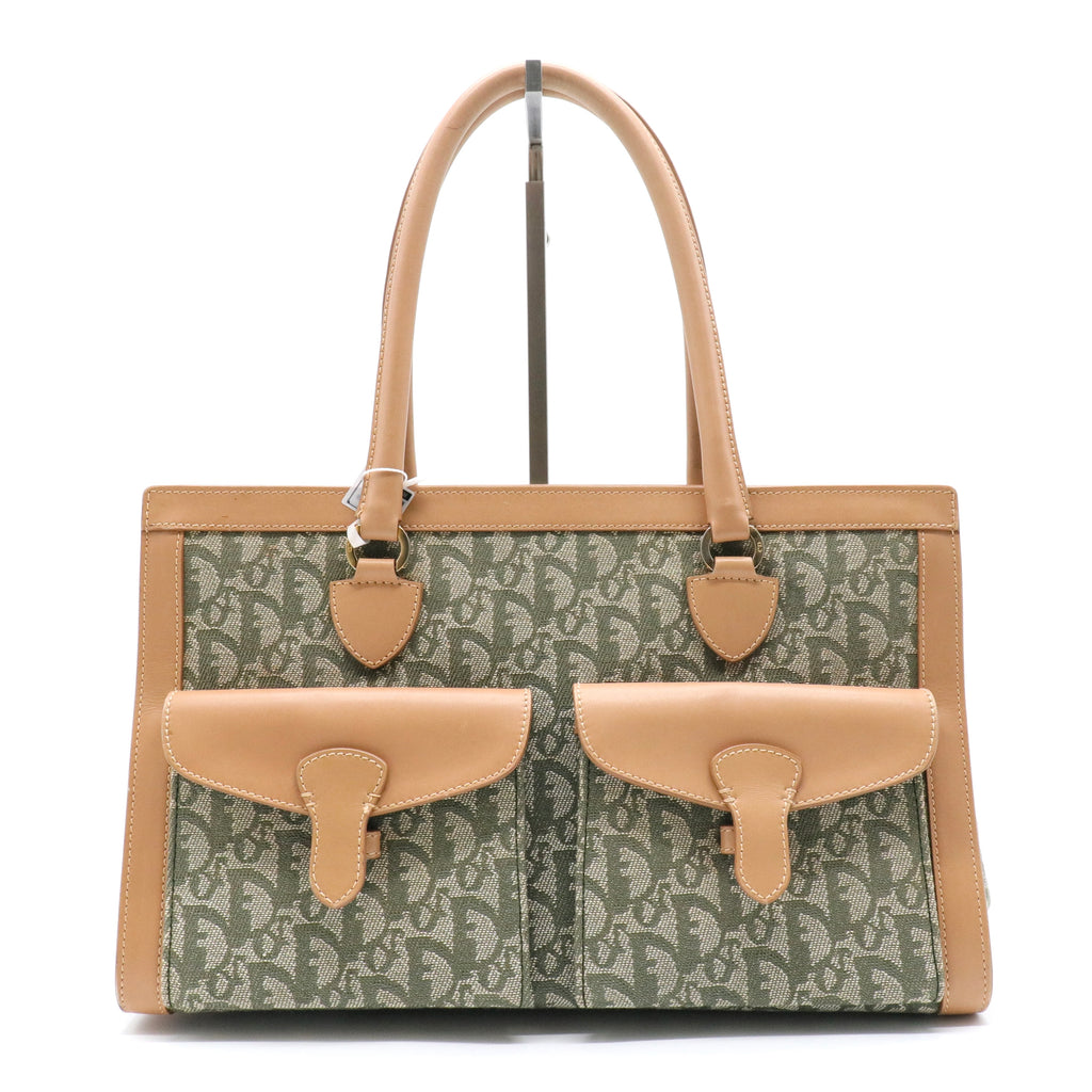 Vintage Trotter Double Pocket Tote Diorissimo Canvas Large twins