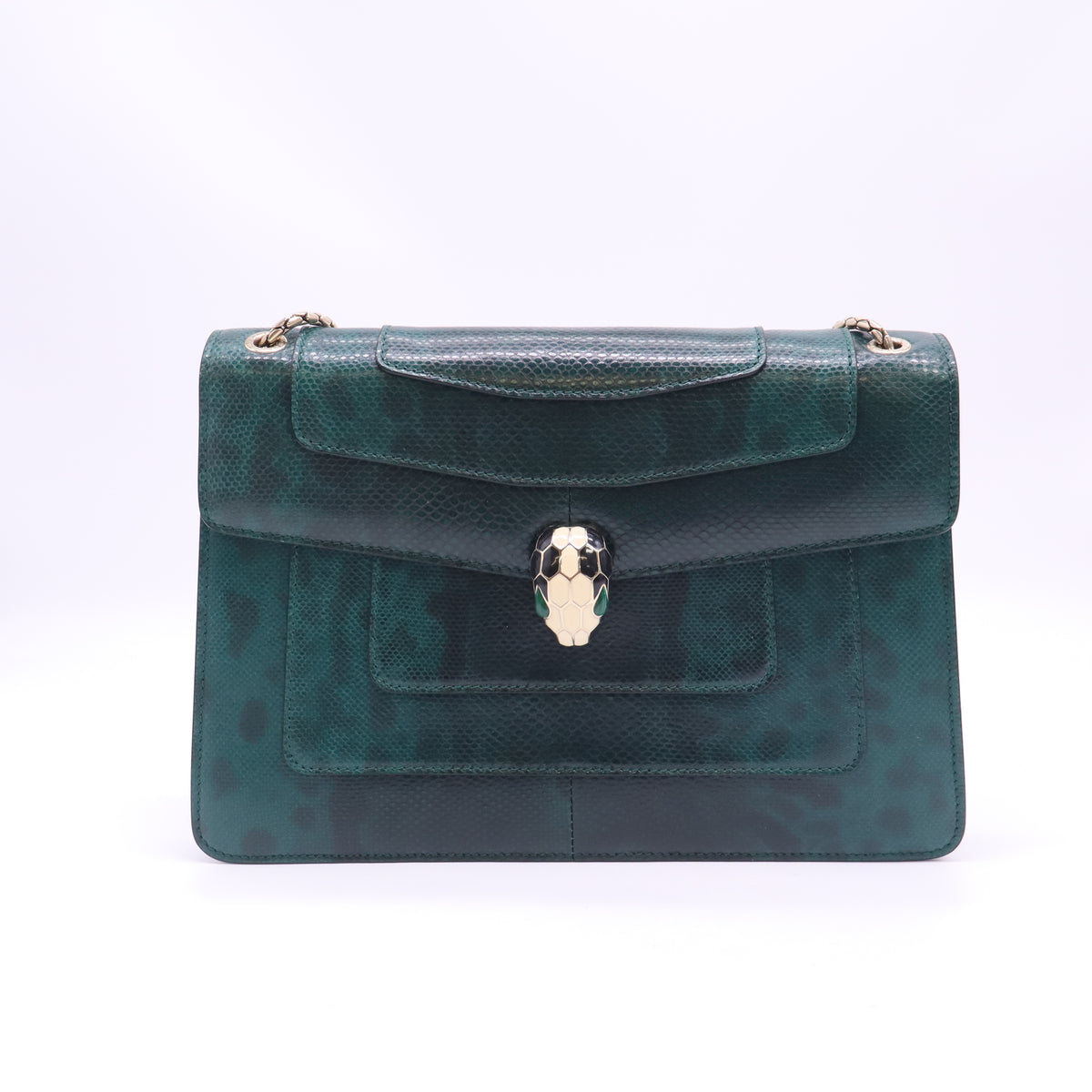 Serpenti Forever Shoulder Bag Metallic Leather Medium B24302