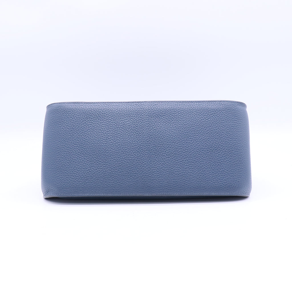 Hermes Taurillon Clemence Jypsiere 37 Bleu de Malte
