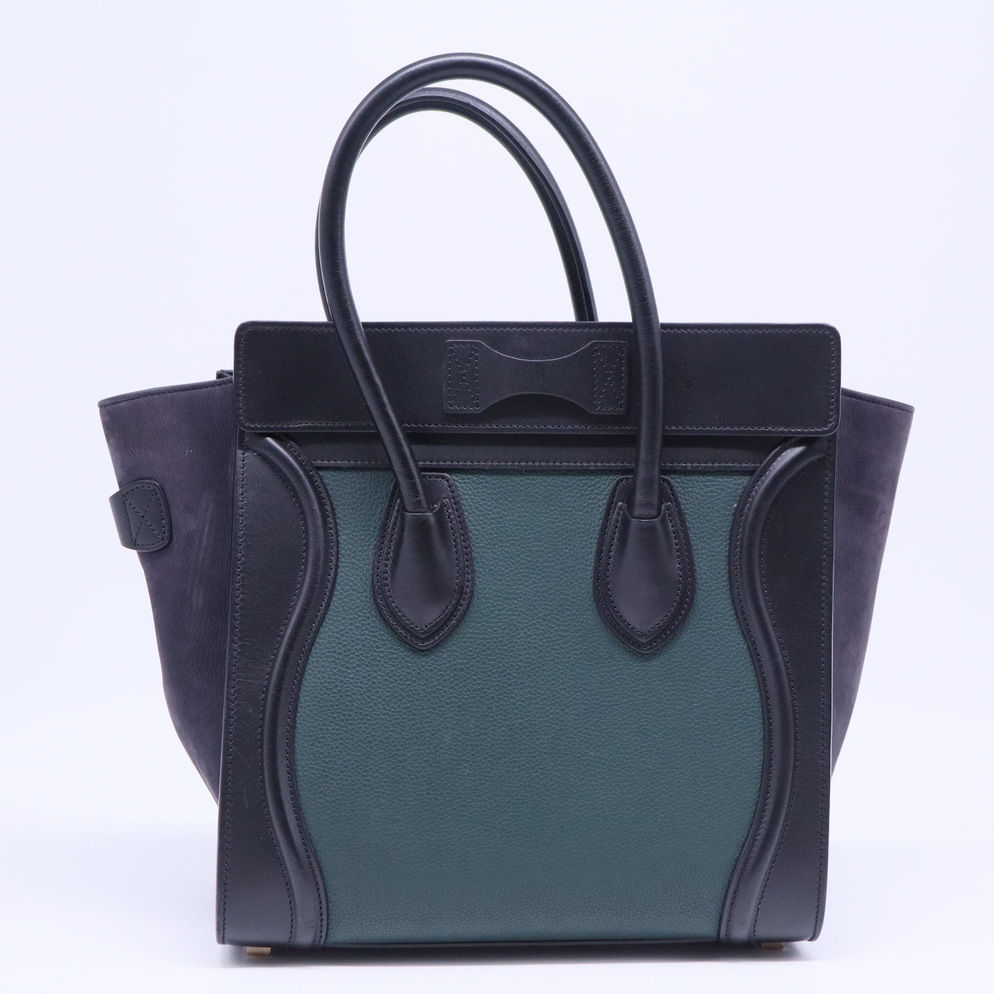 Tricolor Luggage Bag Canvas and Leather Micro B20336
