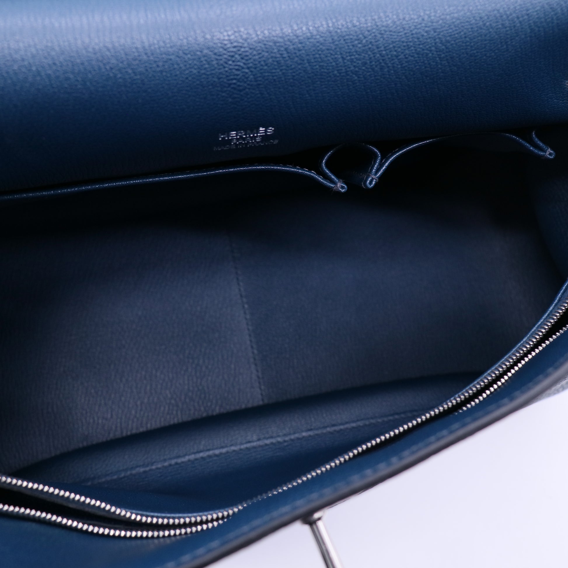 Hermes Taurillon Clemence Jypsiere 37 Bleu de Malte