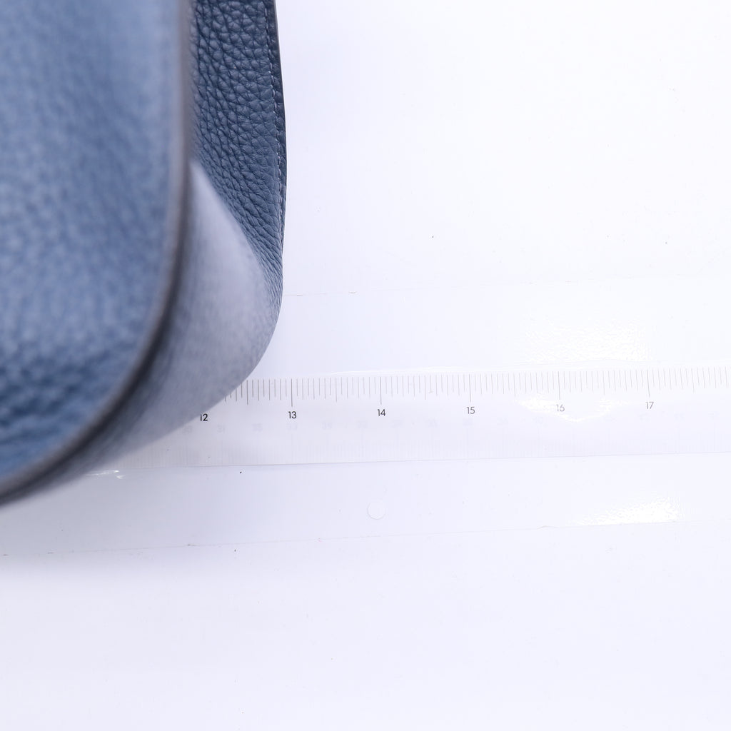 Hermes Taurillon Clemence Jypsiere 37 Bleu de Malte