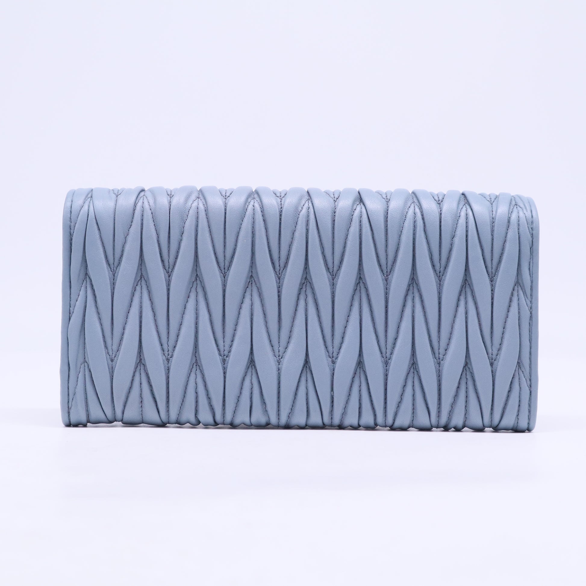 Blue long button wallet W20470