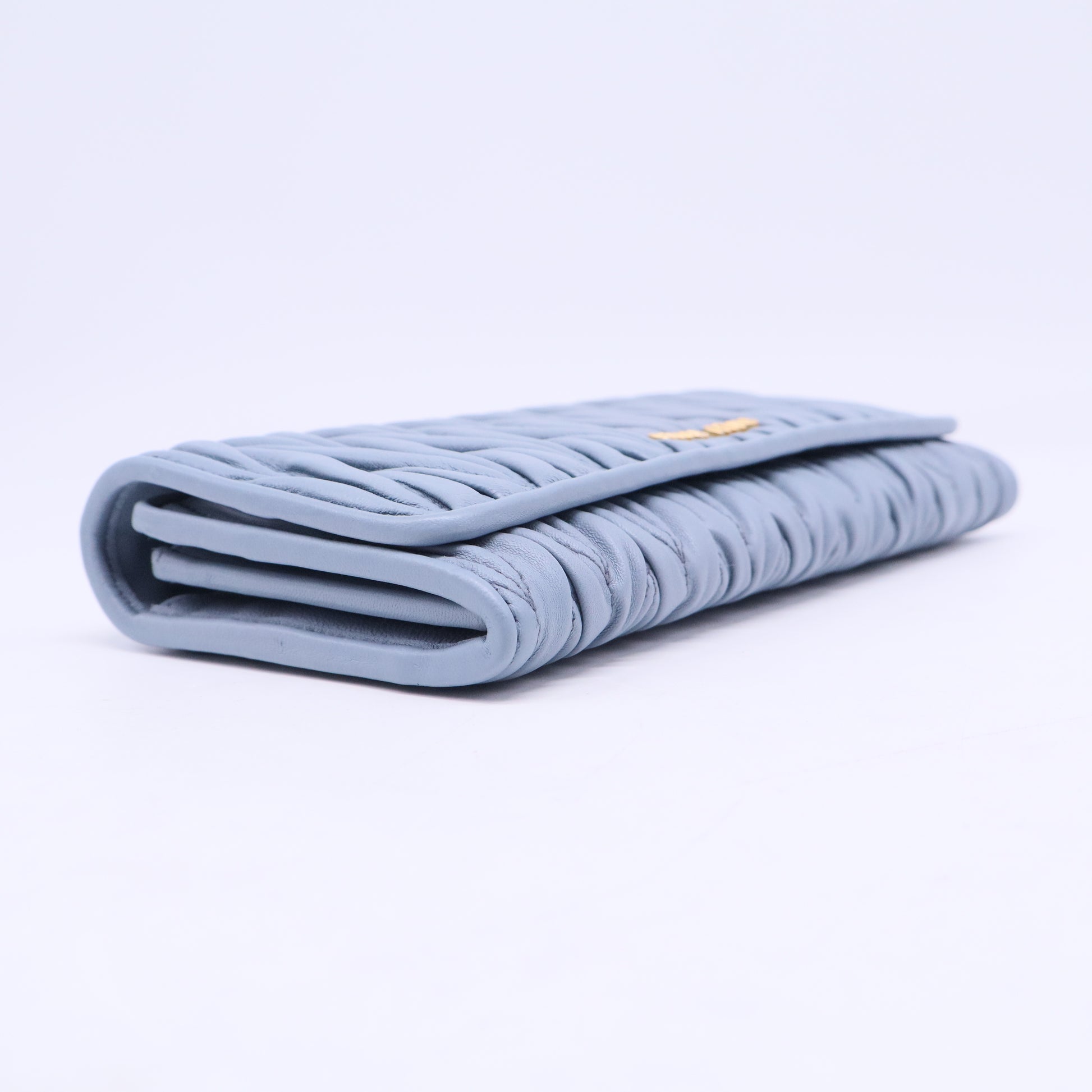 Blue long button wallet W20470