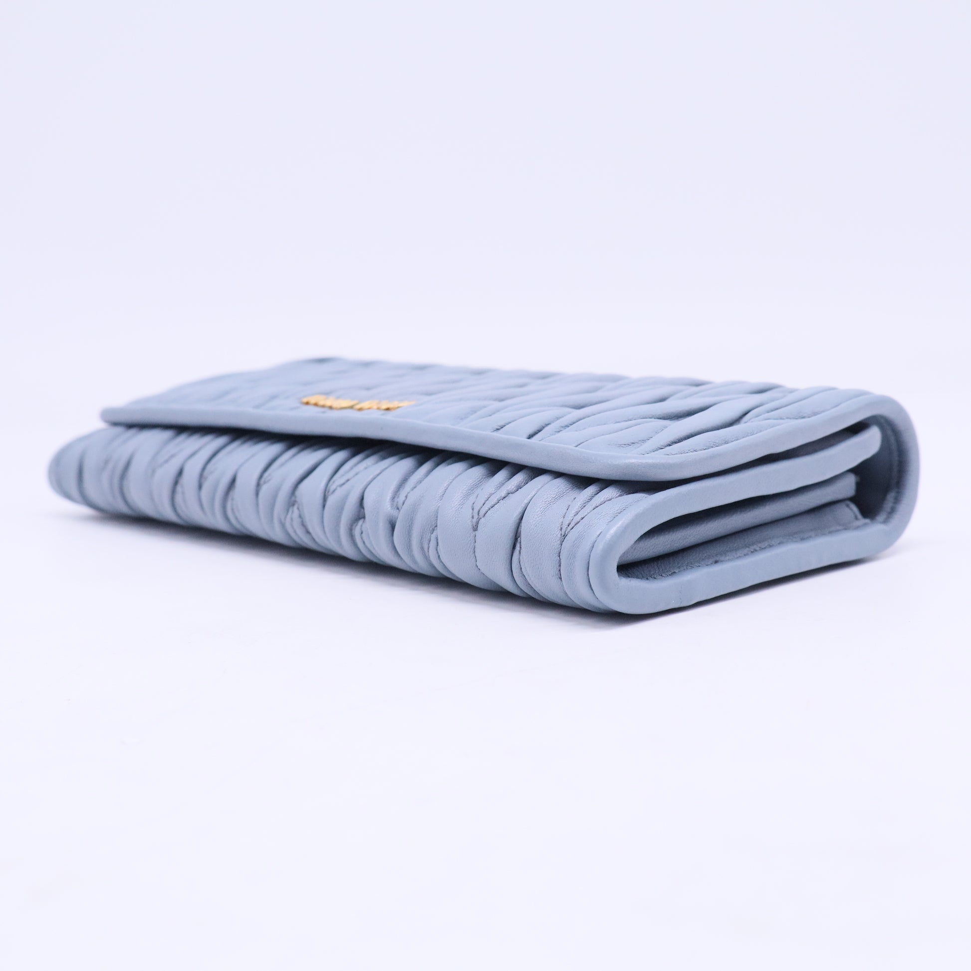 Blue long button wallet W20470