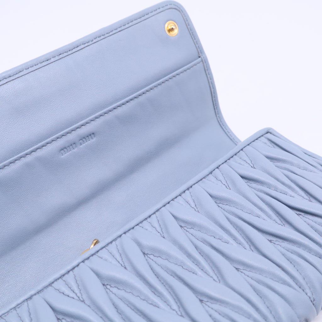 Blue long button wallet W20470
