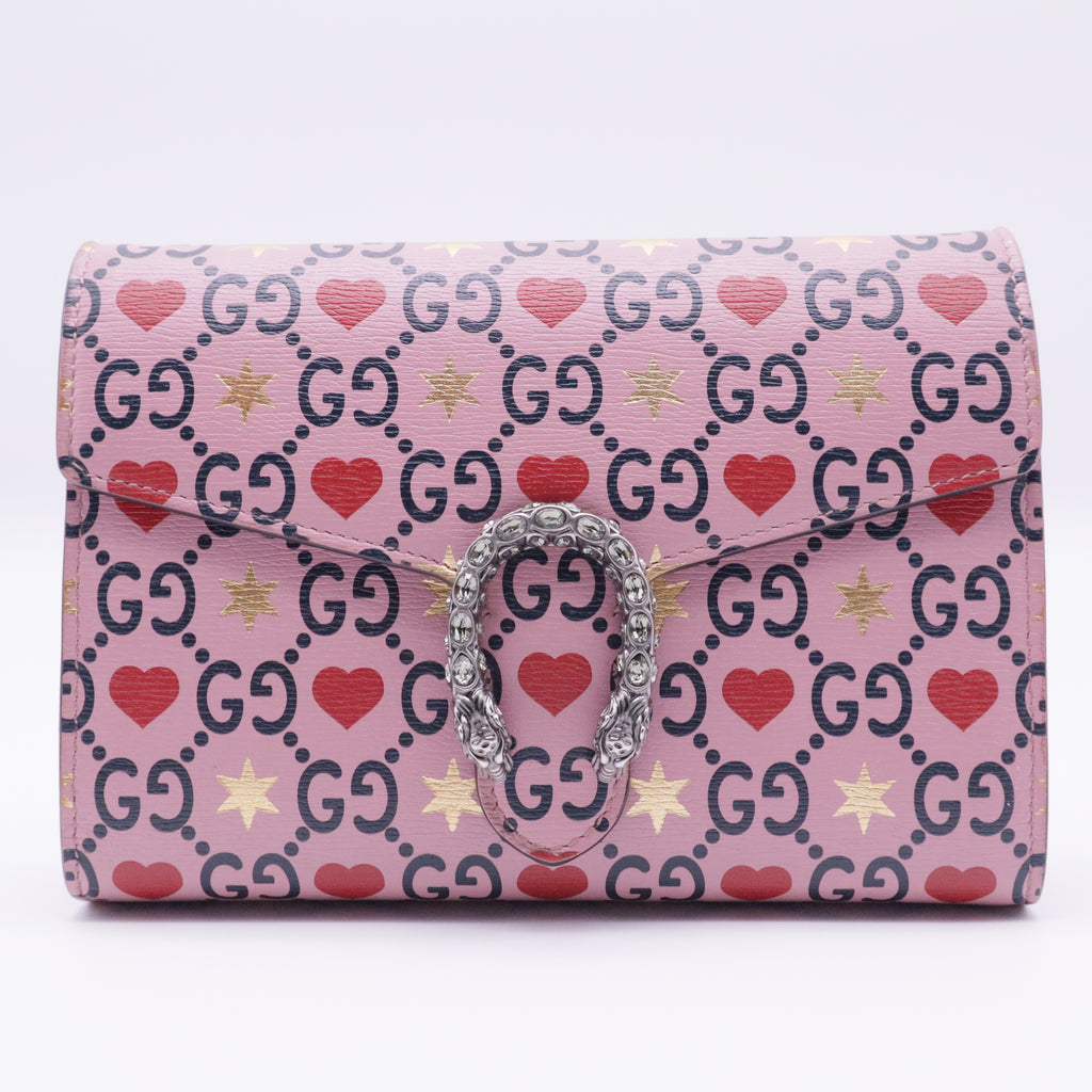 Limited Edition Pink Textured Leather Valentines Day Dionysus Super Mini Shoulder Bag twins