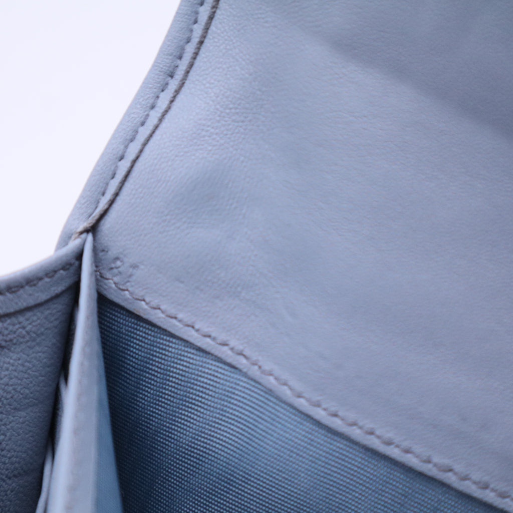 Blue long button wallet W20470
