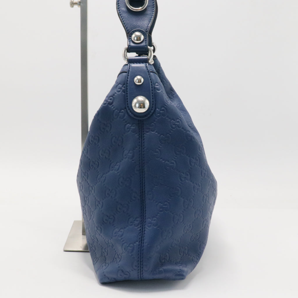 Guccissima Medium Icon Bit Hobo Blue