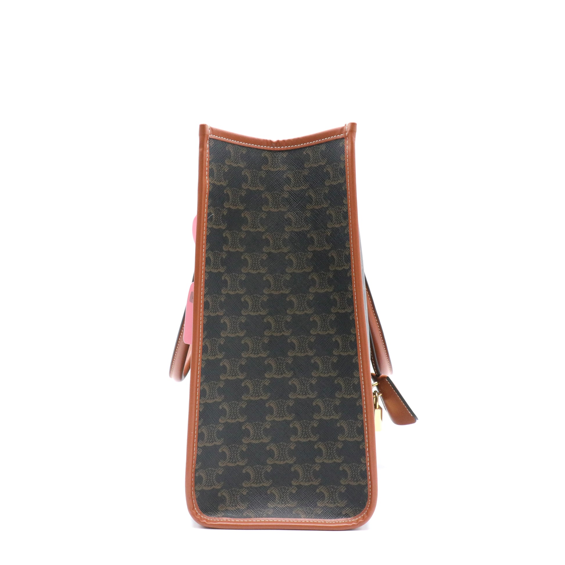 Triomphe Canvas Calfskin Horizontal Cabas Tan twins