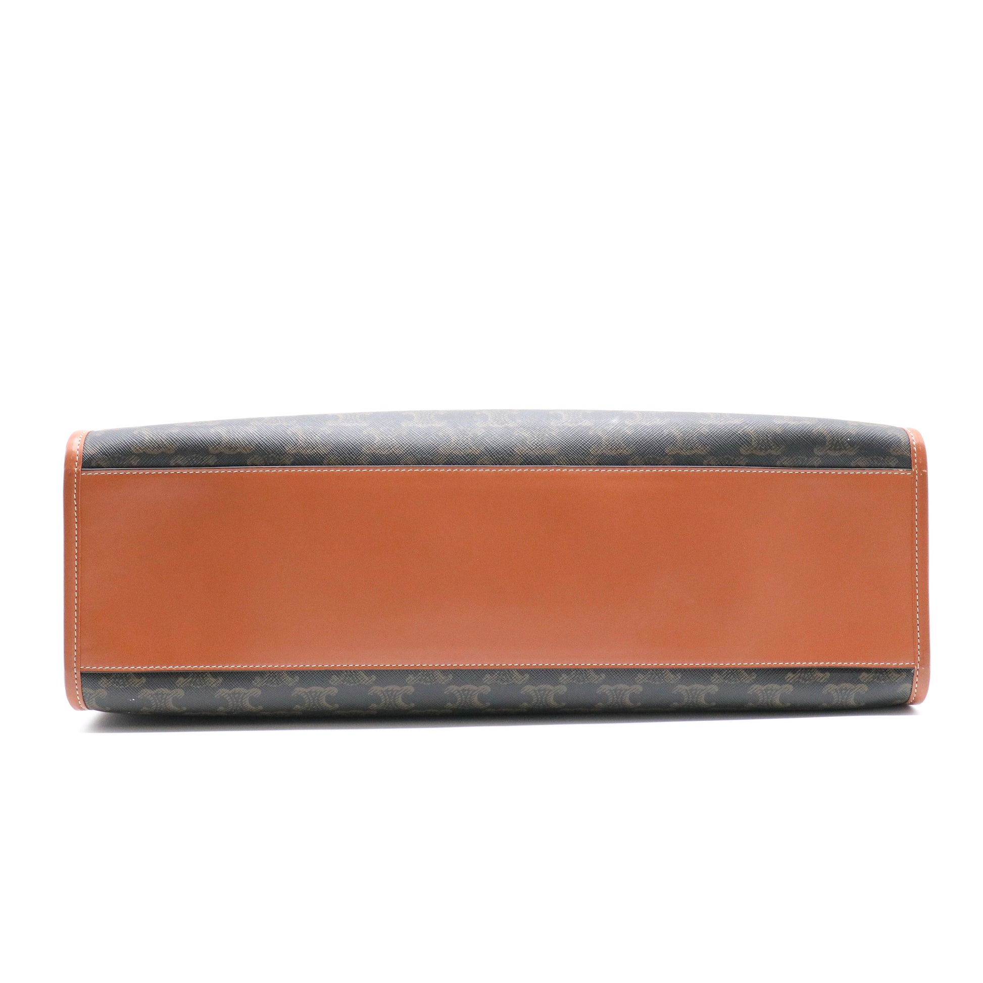 Triomphe Canvas Calfskin Horizontal Cabas Tan twins