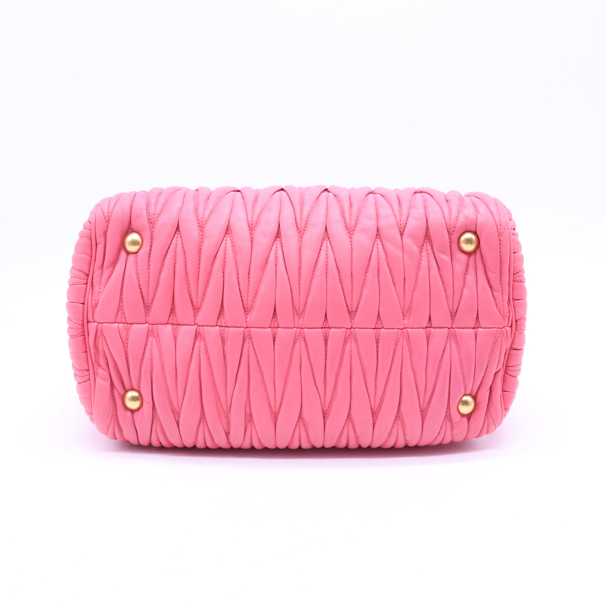Miu Miu Nappa Matelasse Bauletto Top Handle Bowler Loto B20750