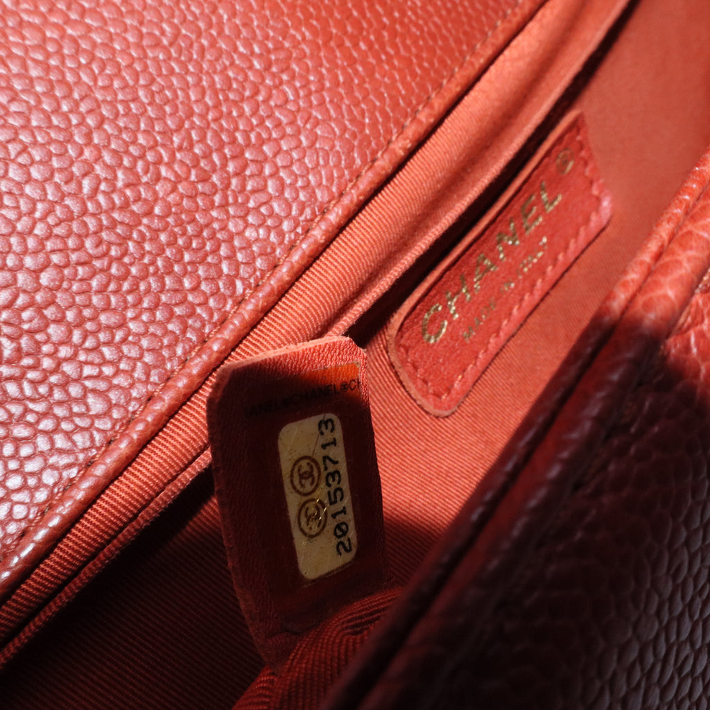 Caviar Quilted Medium Boy Flap Dark Red Sold Out B20290