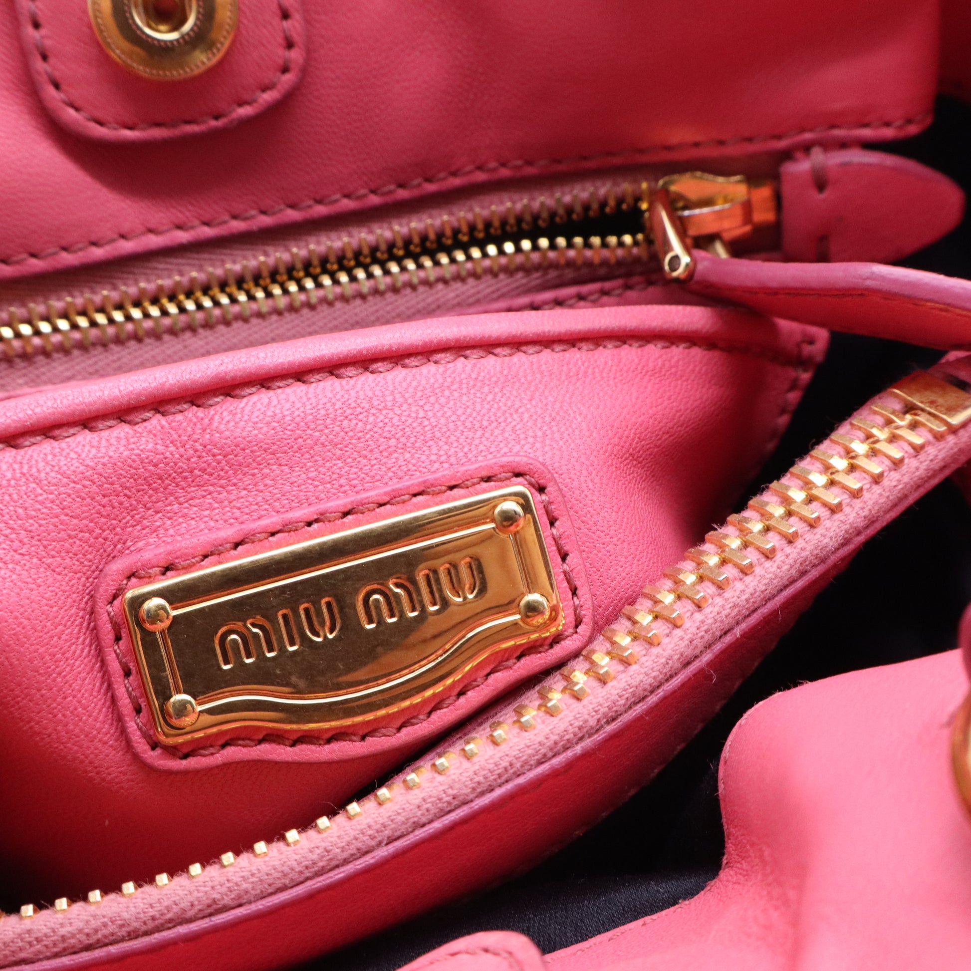 Miu Miu Nappa Matelasse Bauletto Top Handle Bowler Loto B20750