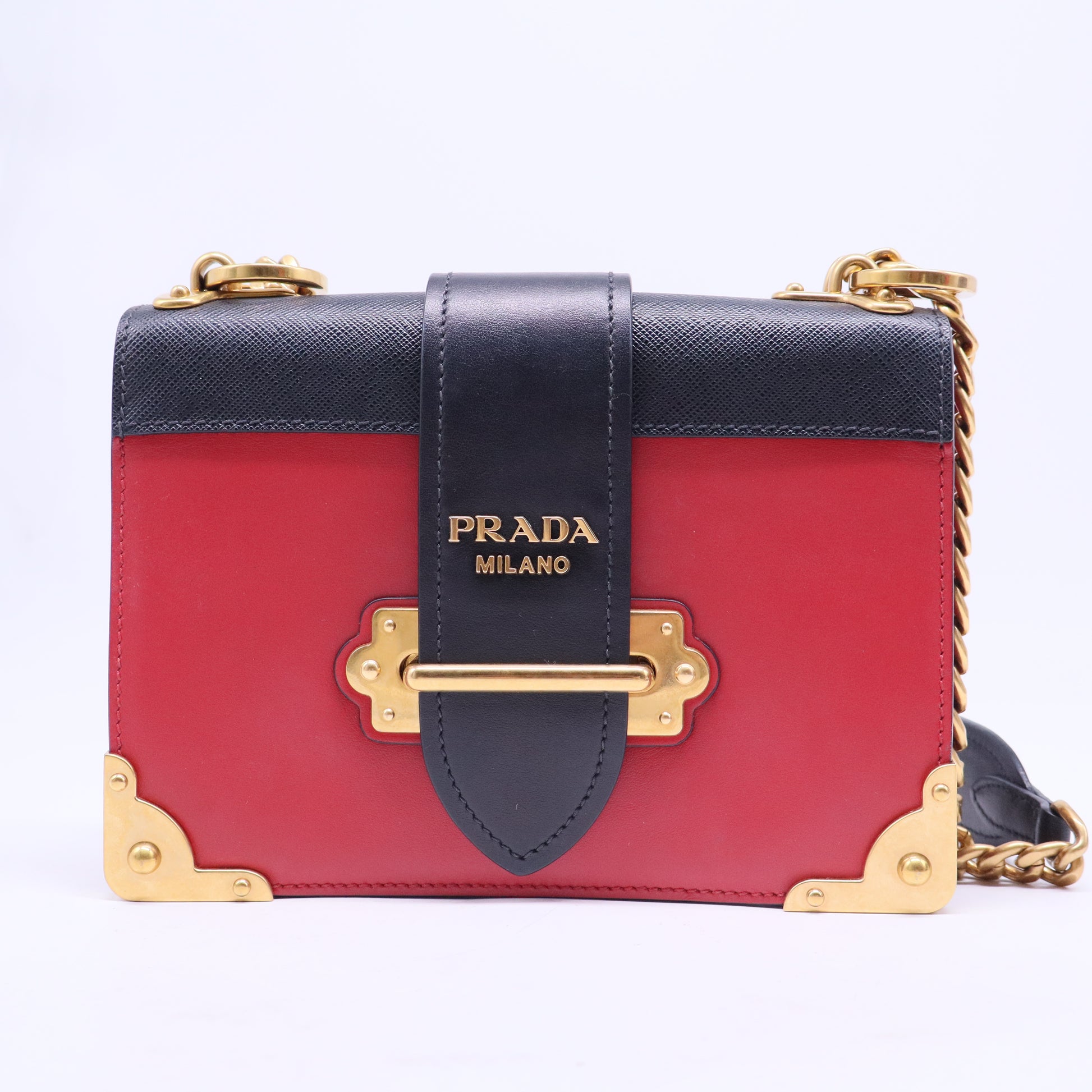City Calfskin Saffiano Cahier Bag Fuoco Black B20690