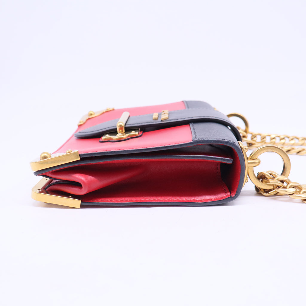 City Calfskin Saffiano Cahier Bag Fuoco Black B20690