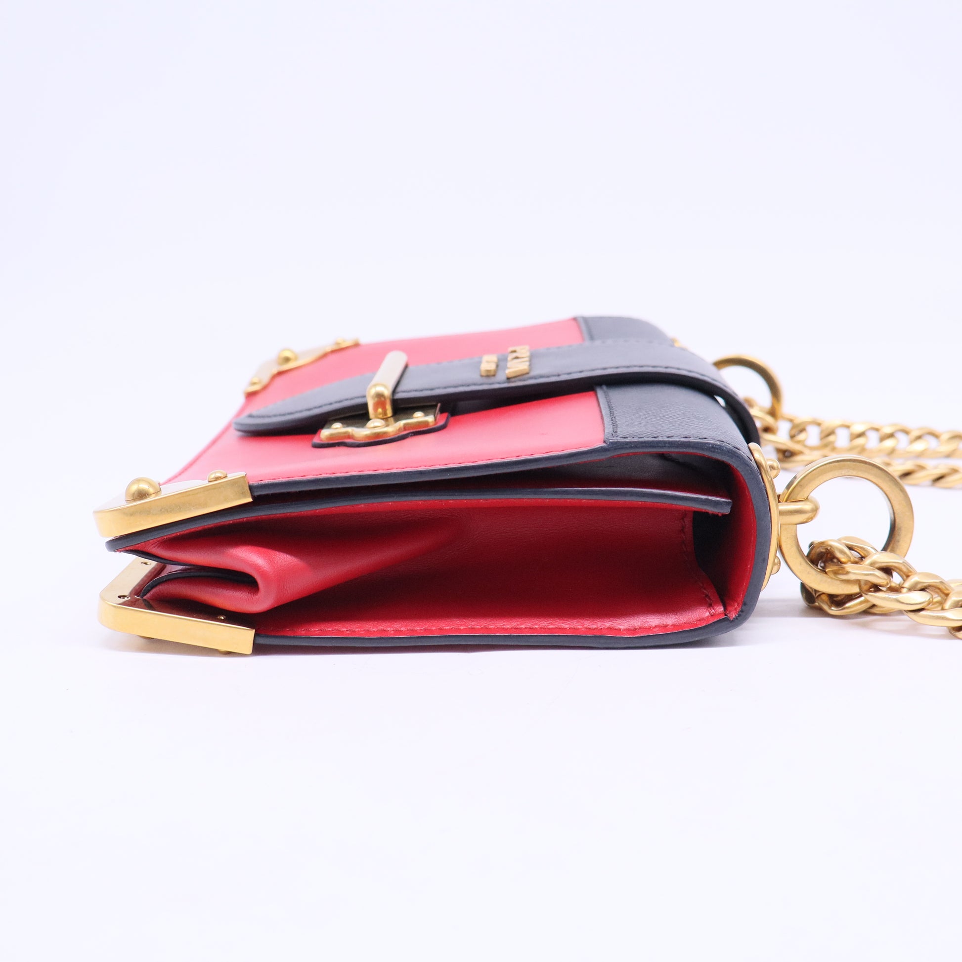 City Calfskin Saffiano Cahier Bag Fuoco Black B20690