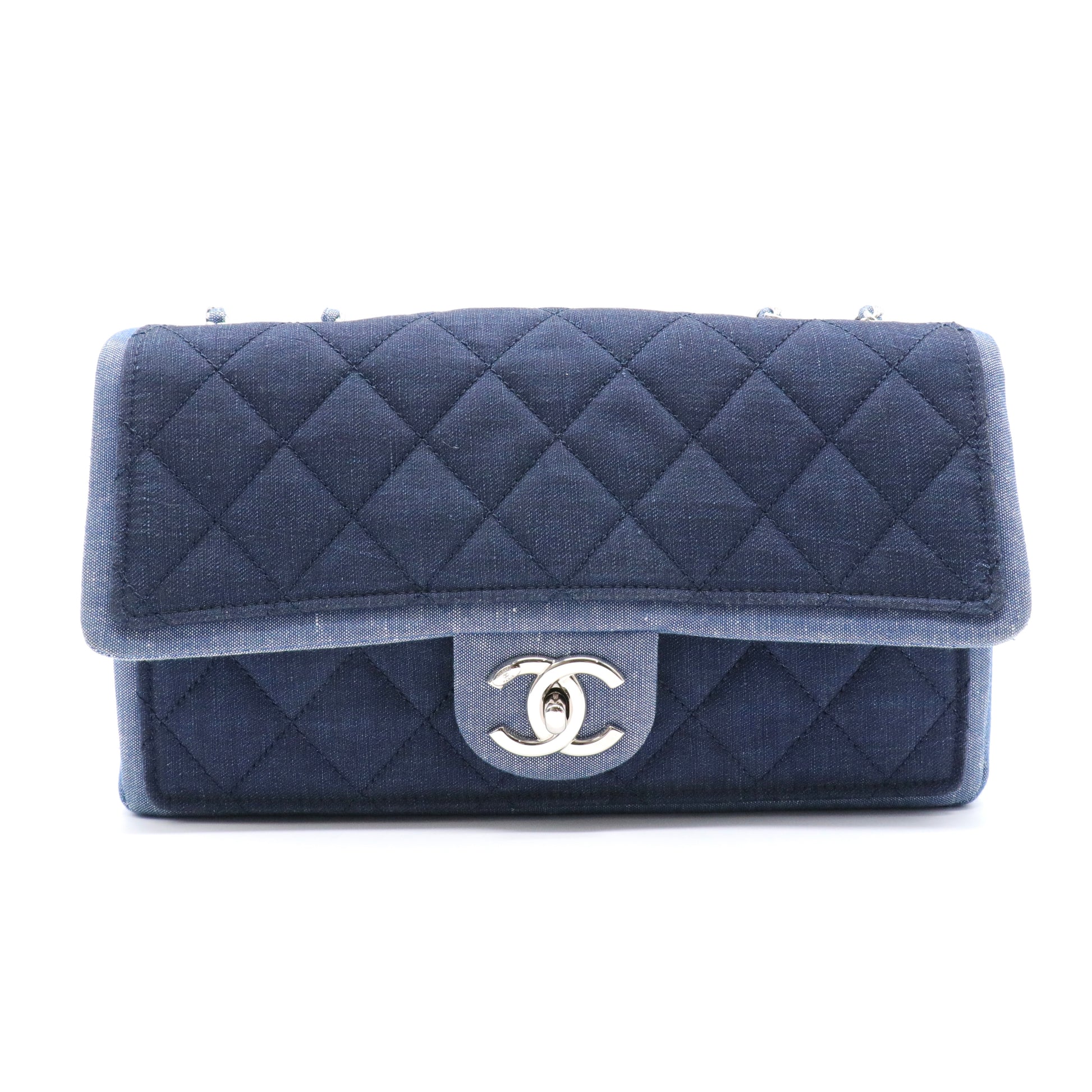 Denim Quilted Medium Graphic Flap Light Blue twins