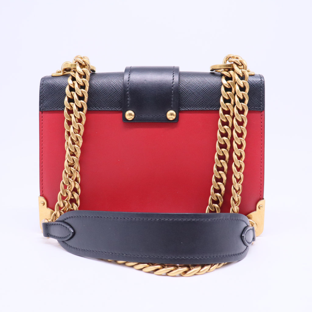 City Calfskin Saffiano Cahier Bag Fuoco Black B20690