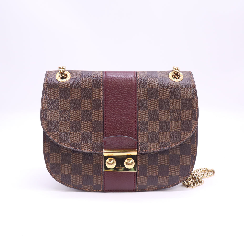 Louis Vuitton Damier Ebene Cuir Taurillon Wight Bag B24474