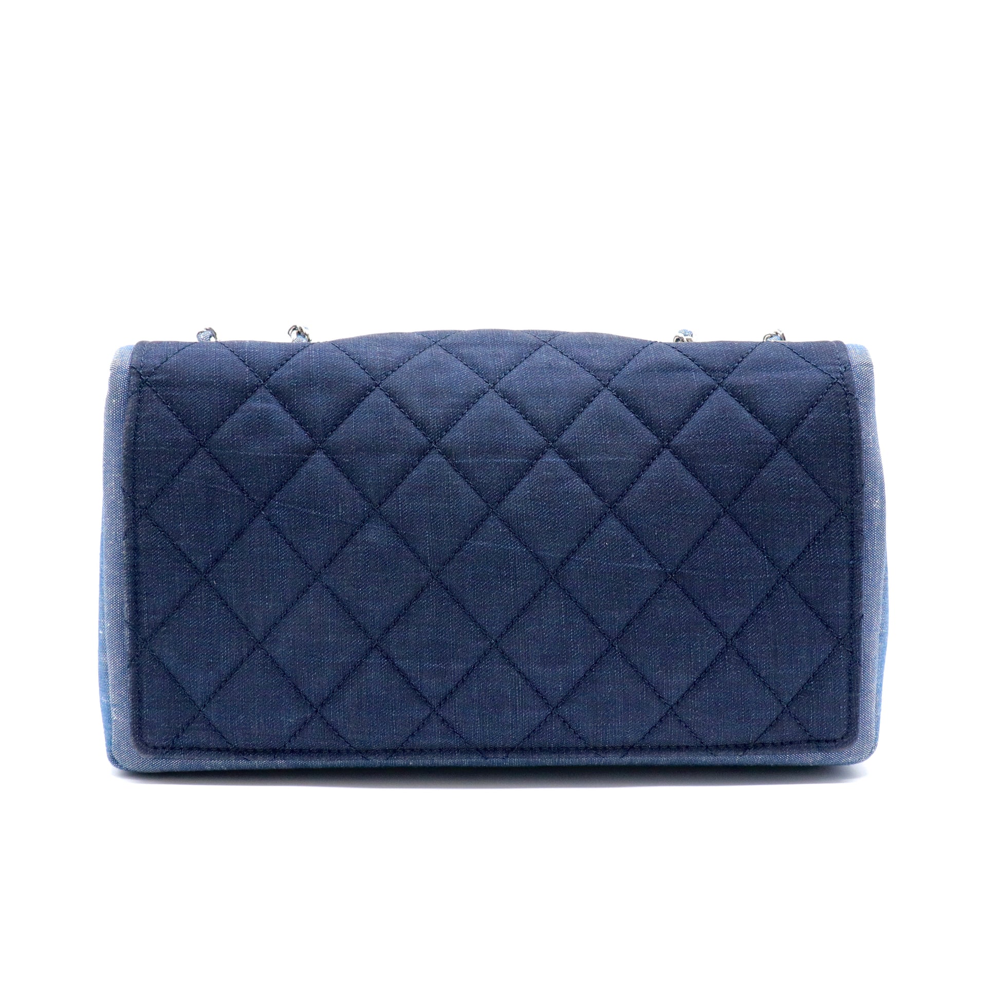 Denim Quilted Medium Graphic Flap Light Blue twins