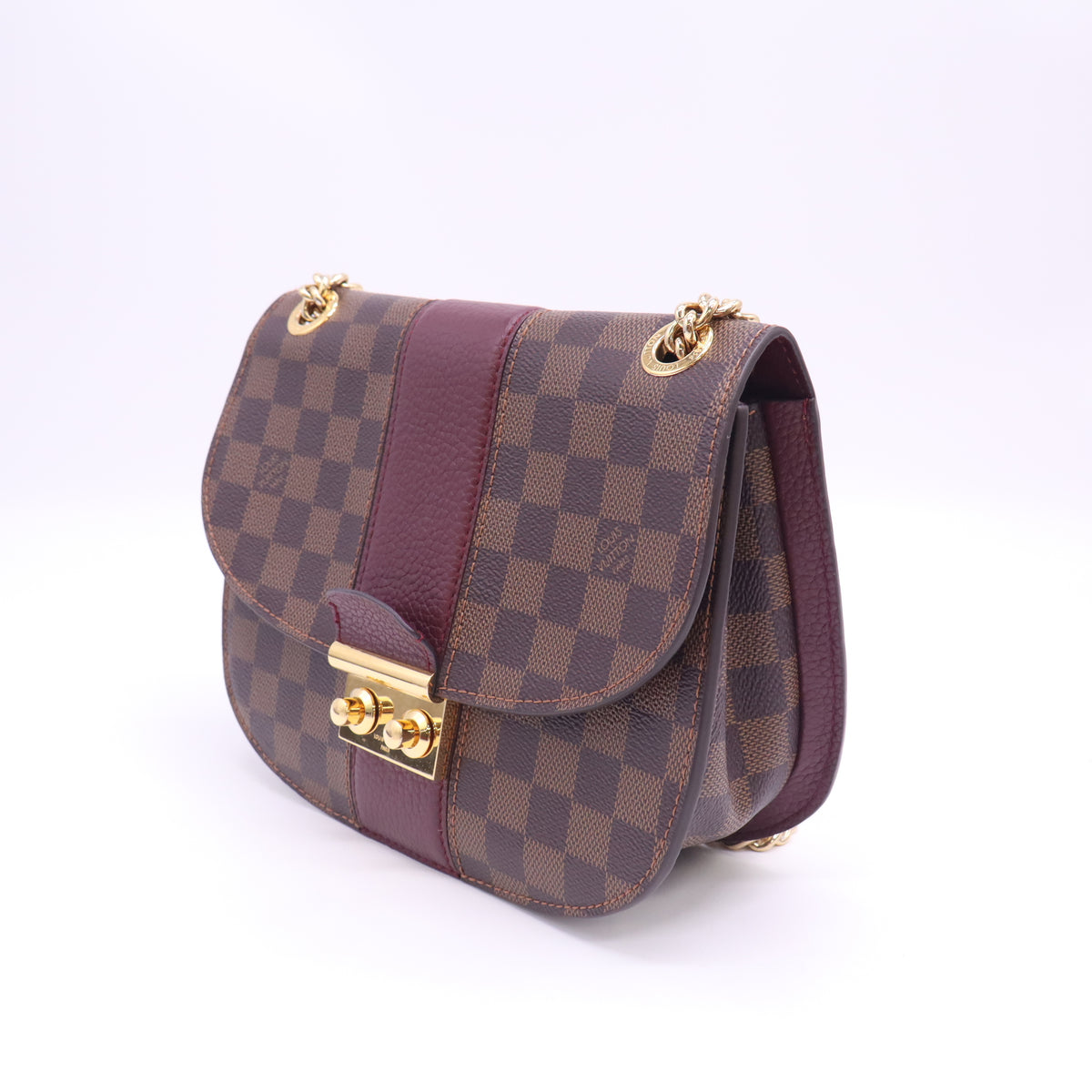 Louis Vuitton Damier Ebene Cuir Taurillon Wight Bag B24474