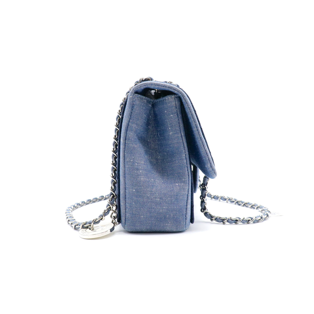 Denim Quilted Medium Graphic Flap Light Blue twins