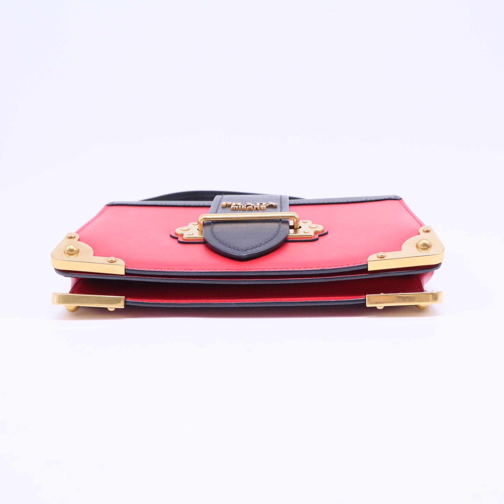 City Calfskin Saffiano Cahier Bag Fuoco Black B20690