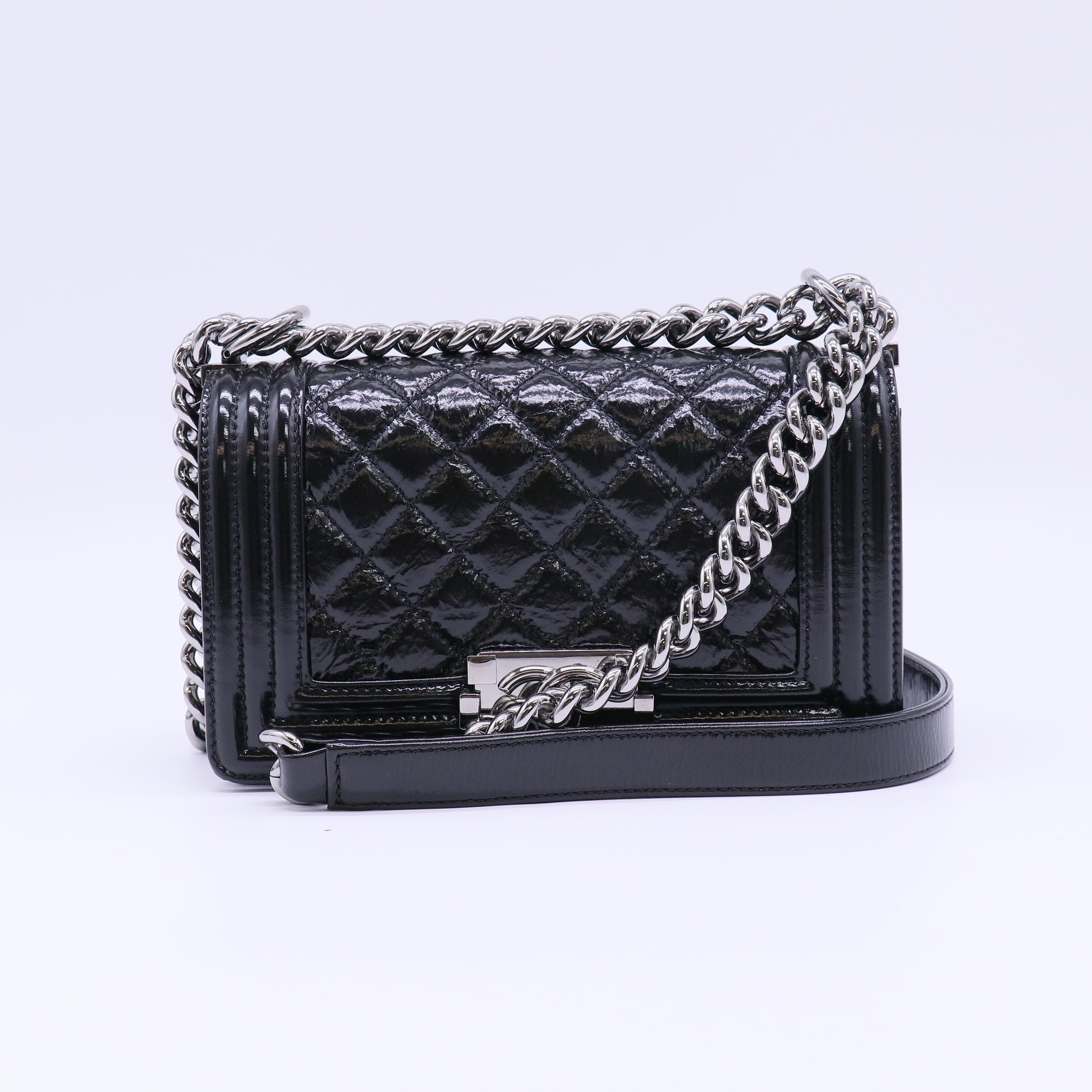 Boy patent leather crossbody bag