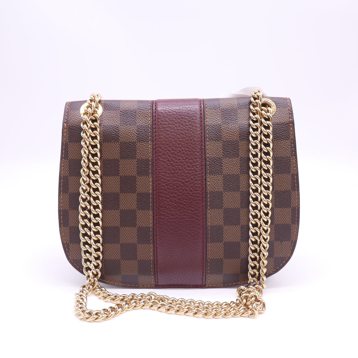 Louis Vuitton Damier Ebene Cuir Taurillon Wight Bag B24474