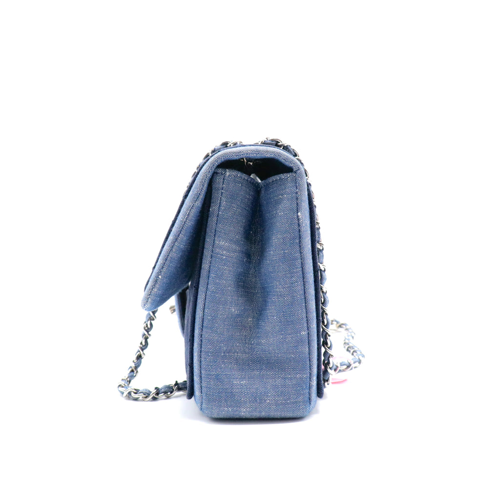 Denim Quilted Medium Graphic Flap Light Blue twins