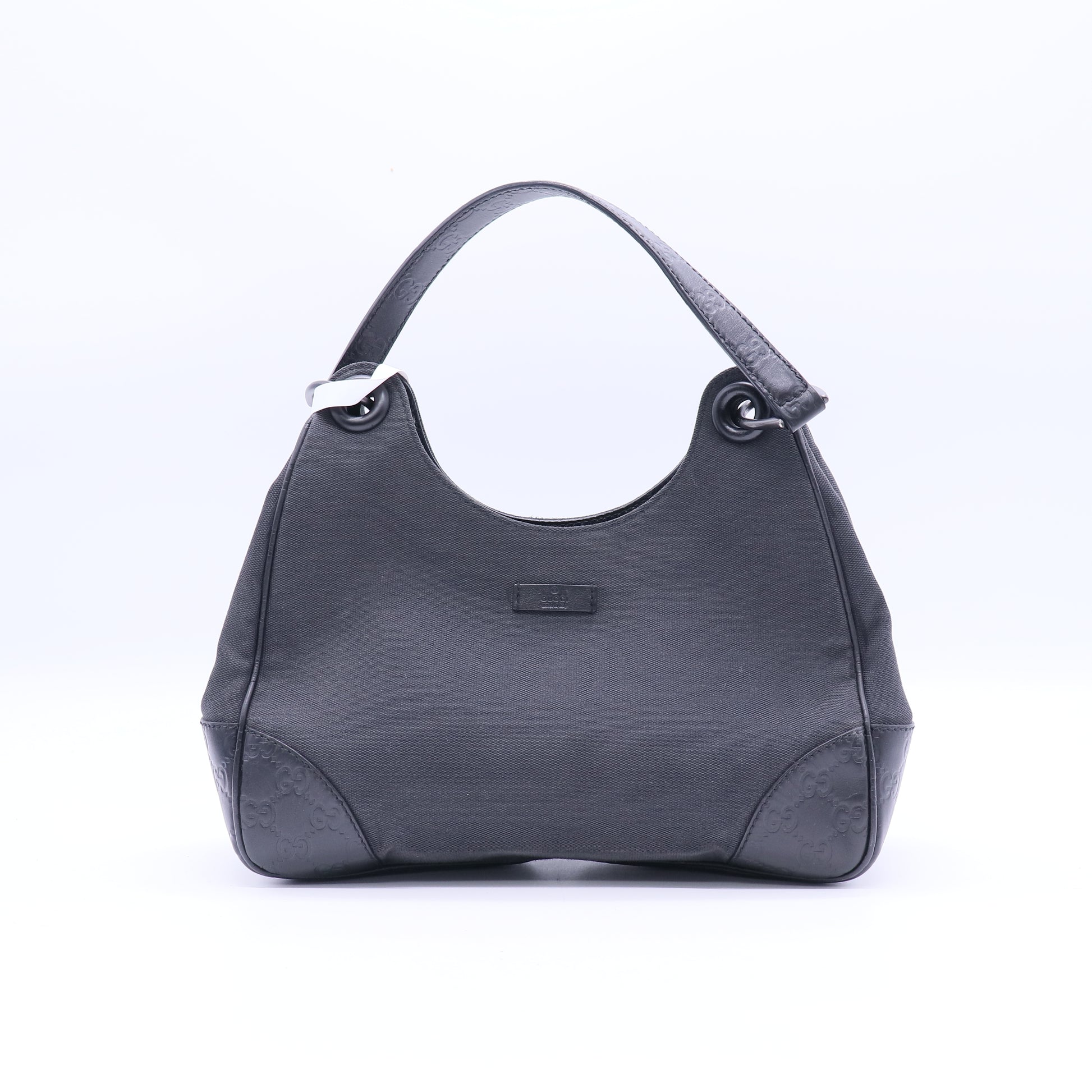 Gucci Black Canvas and Guccissima Leather Trim Colbert Shoulder Bag  B21487