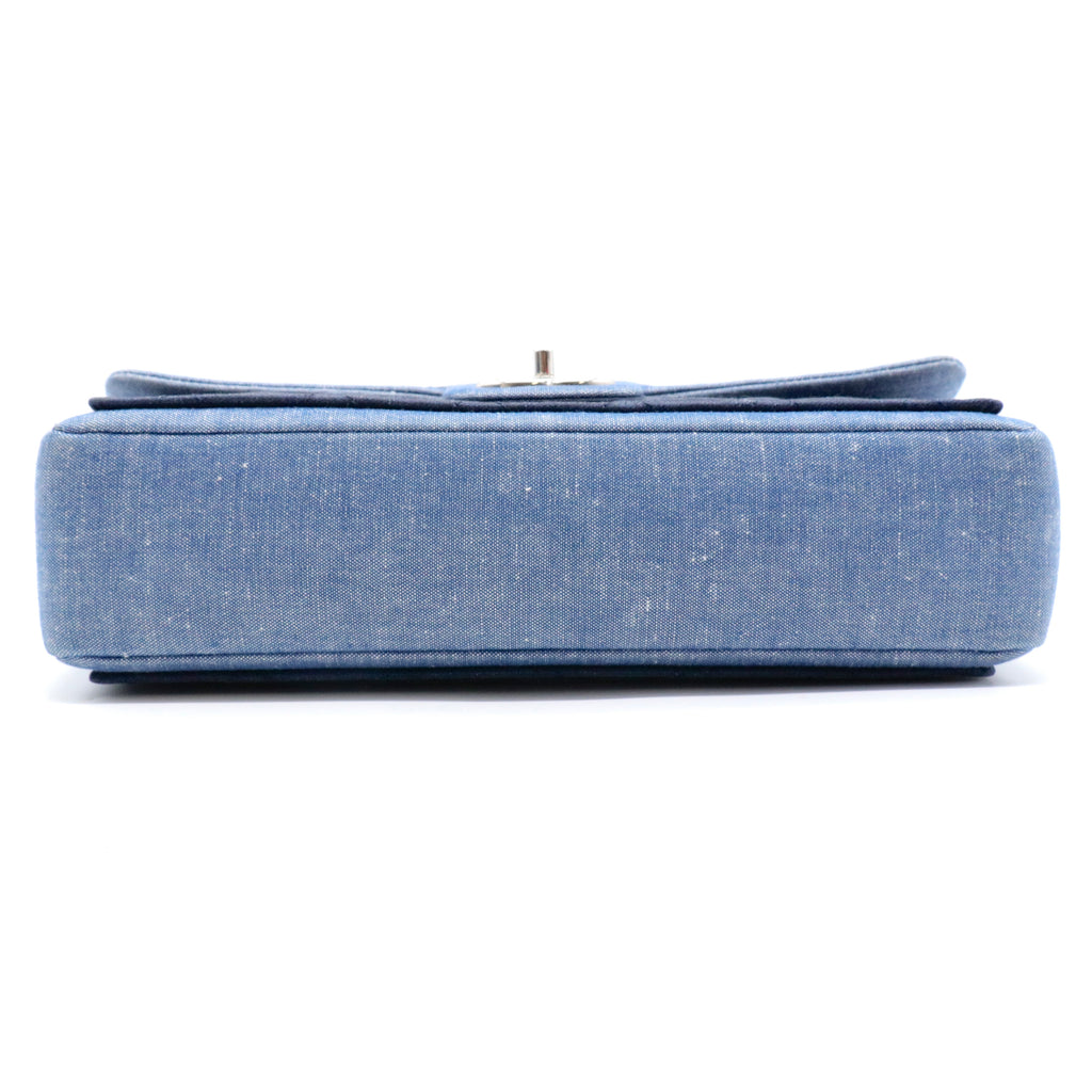 Denim Quilted Medium Graphic Flap Light Blue twins