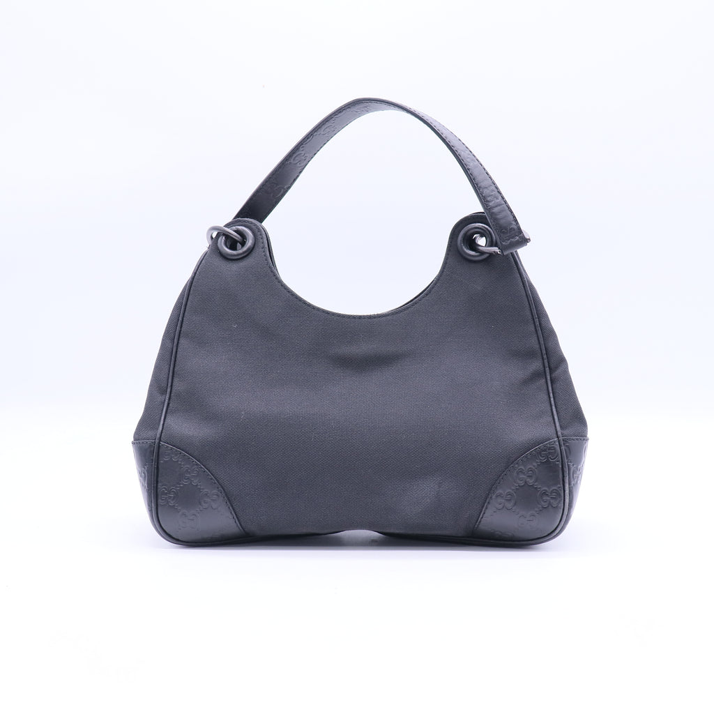 Gucci Black Canvas and Guccissima Leather Trim Colbert Shoulder Bag  B21487