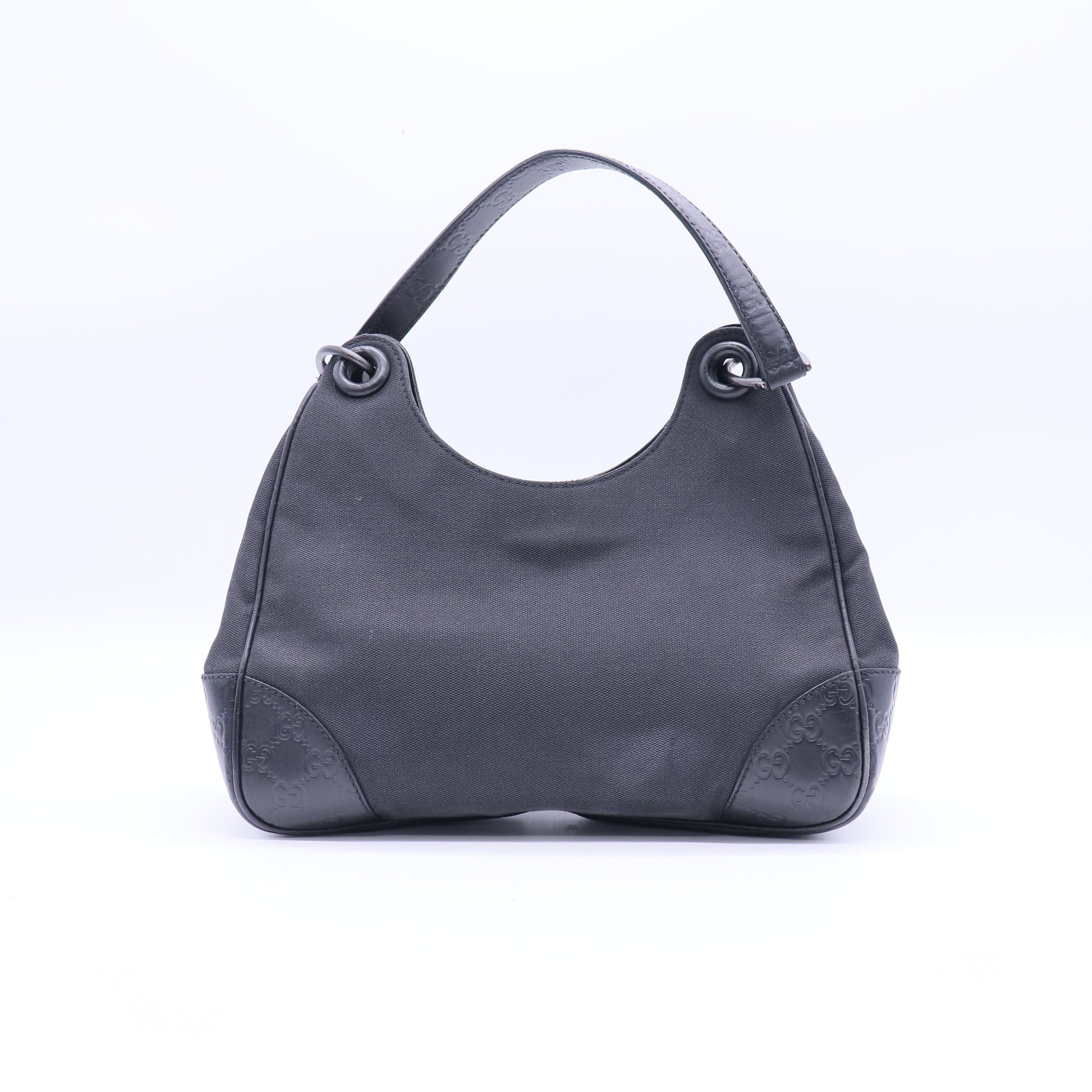 Gucci Black Canvas and Guccissima Leather Trim Colbert Shoulder Bag  B21487
