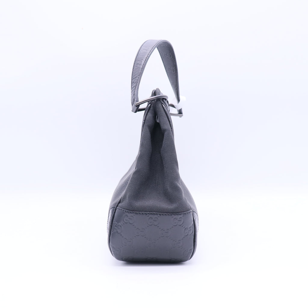 Gucci Black Canvas and Guccissima Leather Trim Colbert Shoulder Bag  B21487
