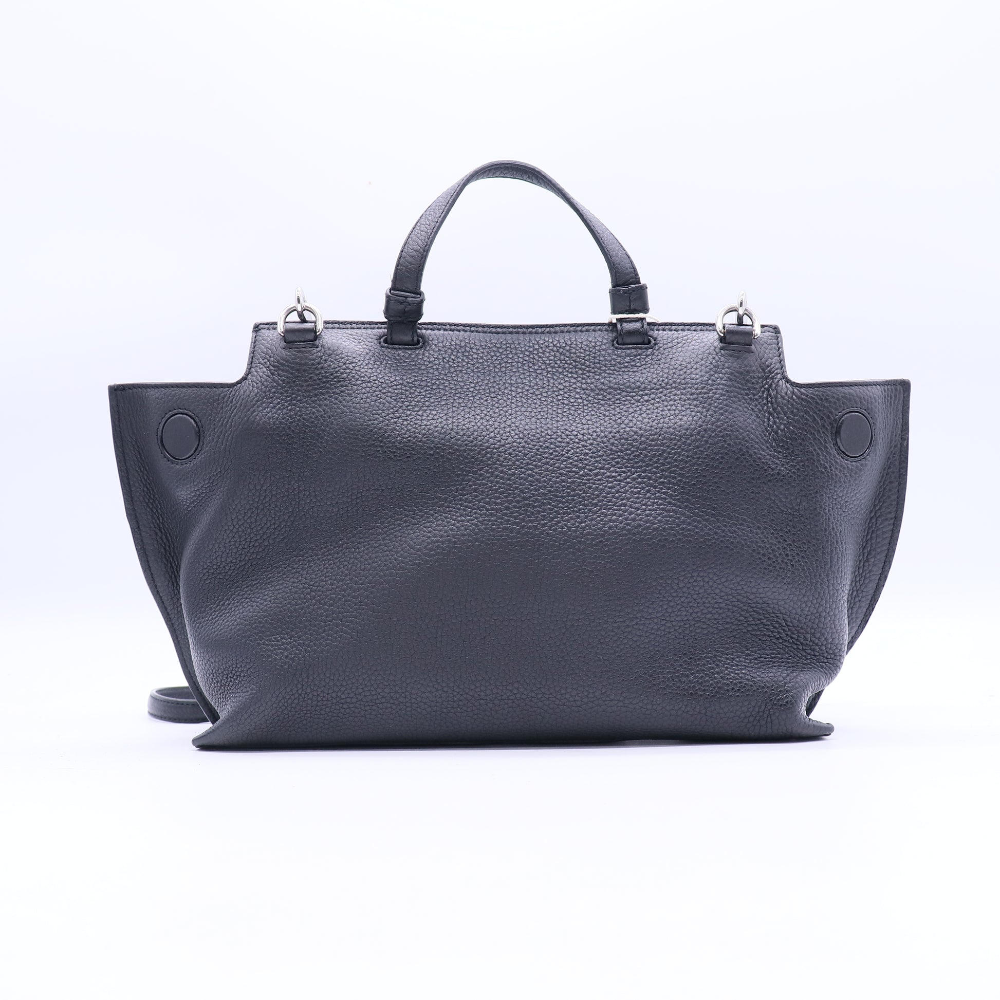 Gucci Pebbled Calfskin Large Bamboo Daily Top Handle Bag Black twins B21218