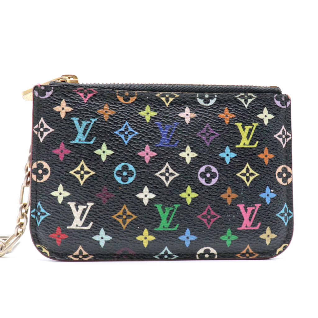 LV X TM Monogram Multicolor Key Pouch Black twins