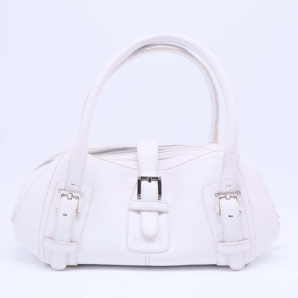 Loewe White Leather Senda Satchel Loewe B12356